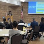 Gabriela Dorantes of UW-Milwaukee presenting during an advising and coaching session at the March 2023 UW System Navigate and Advising Workshop at UW-Stevens Point