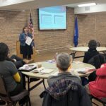 Kia Hendrickson of UW-Platteville presenting during an advising and coaching session at the March 2023 UW System Navigate and Advising Workshop at UW-Stevens Point
