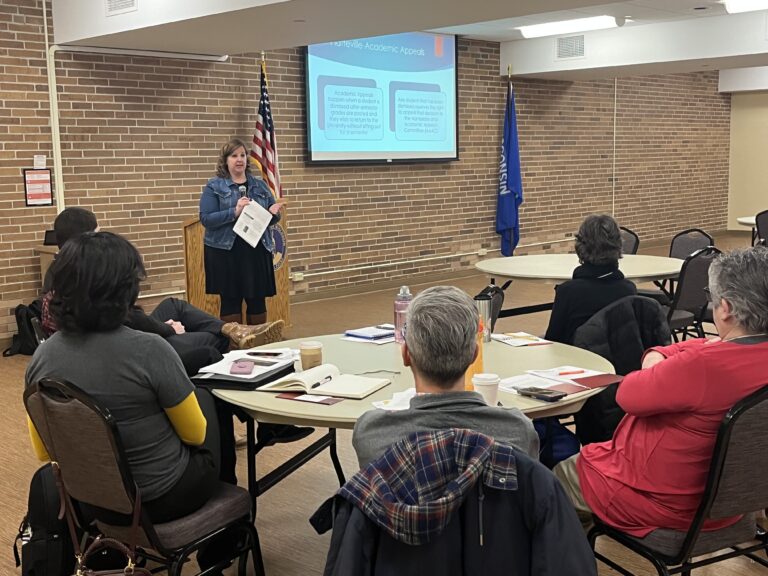 Kia Hendrickson of UW-Platteville co-presented a session on "Promoting Student Success through Advising and Coaching: at the March 2023 workshop at UW-Stevens Point