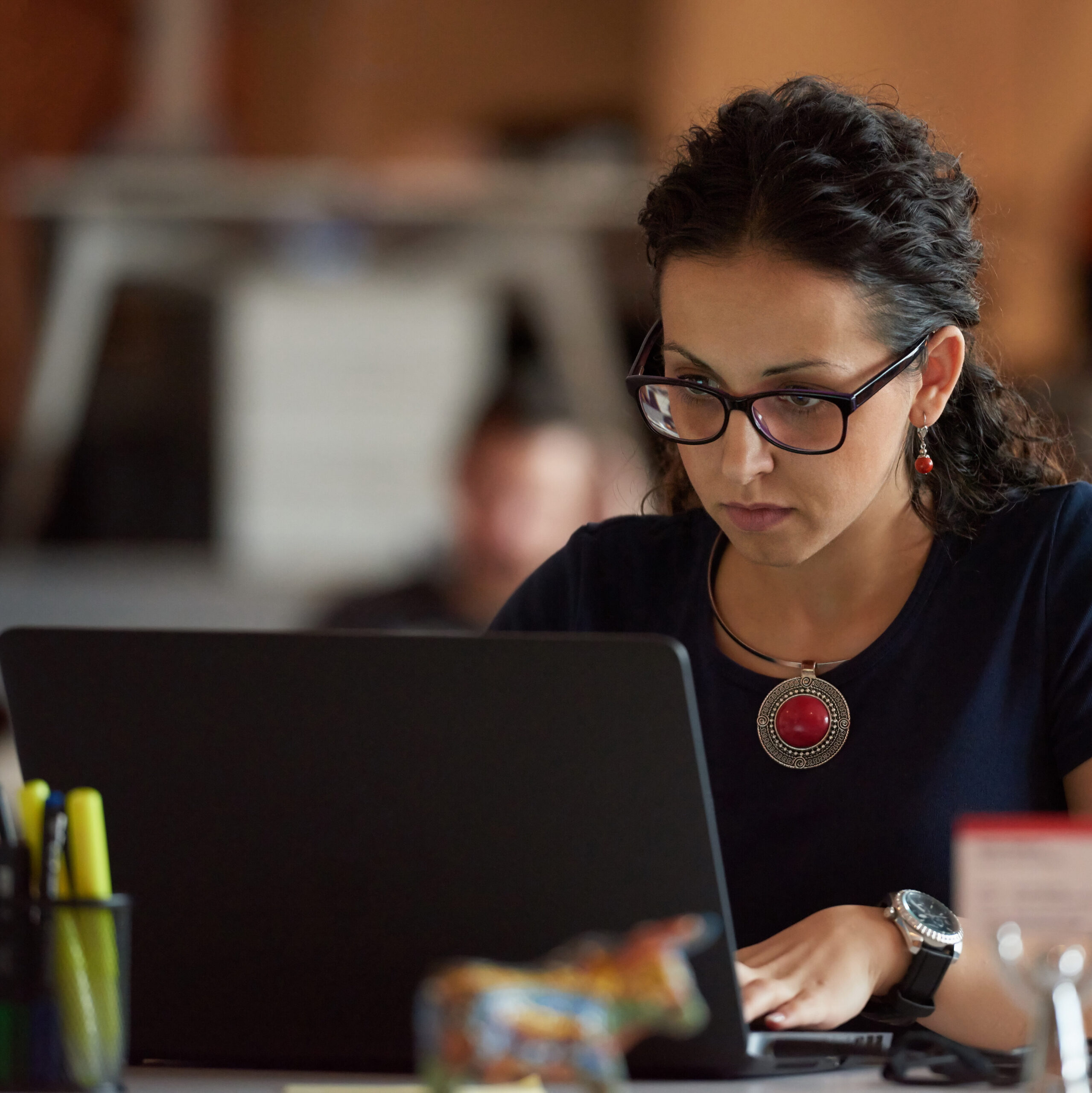 startup business, woman working on laptop