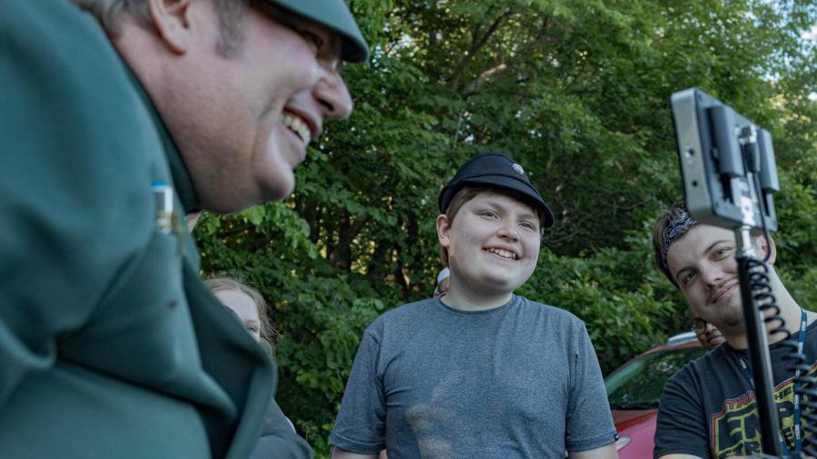 Photo of Alexander Knutson, at center, who made the wish to be part of a Star Wars-themed movie. / Photo courtesy Kari Jo Skogquist