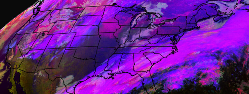 Satellite image: In 2021, the GOES-R Fog and Low Stratus satellite product became operational in National Weather Service offices across the country, helping airlines and passengers avoid costly delays and warning smaller aircraft of potential danger. Credit: Corey Calvert