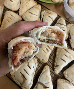 Photo: A bumper crop of donated pears led Sauce Milwaukee to make hand pies with pears, walnuts and cinnamon last fall. (Photo courtesy of Gianni Vaccaro)