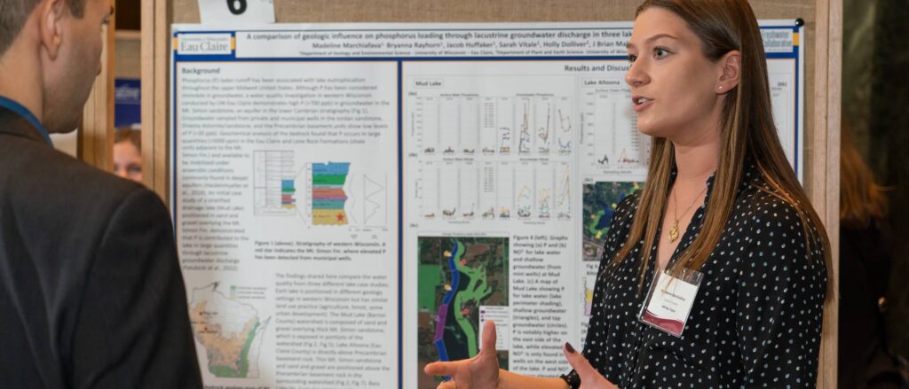 Photo of Madeline Machiafava, who says the unique opportunity to present her faculty-student collaborative research project in the Capitol rotunda was a "once-in-a lifetime experience." (All photos by Shane Opatz)