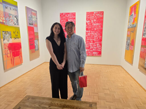Photo of Biadasz’ with her mentor JinMan Jo, who has supported her throughout her undergraduate career, including at the bachelor of fine arts senior showcase at Carlsten Gallery.