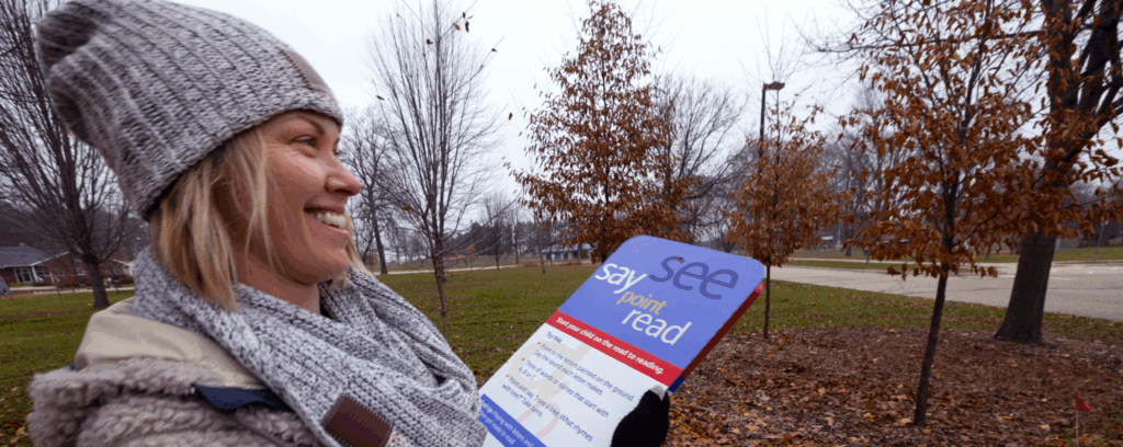 Photo: The trail was spearheaded by Jennalee Johnson, a lead teacher in the Children’s Center — an award-winning early childhood education and childcare program on campus. 