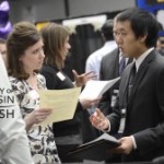 students at a career fair