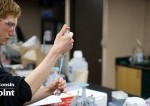 student working in a laboratory