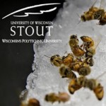 bees and UW Stout logo