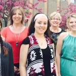 UW-La Crosse students make a difference in the community through class work with community non-profits including the La Crosse County Aging Department. From left, Senior Kaitlyn McFadden; Amy Brezinka, La Crosse County Aging Department; Senior Angelique Kane; Noreen Holmes, La Crosse County Aging Unit; Junior Alexis Merbach; and Senior Mikaela Kornowski.