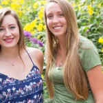 Research done by Conservation and Environmental Science majors Amanda Pastirik, left, and Meghan Wersel shows UWM’s green roofs provide important habitat for bees. (UWM Photo/Troye Fox)