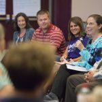 Education professionals from the Augusta and Cornell school districts participate in a workshop led by UW-Eau Claire education studies faculty. The workshop is part of a three-year program supported by a UW System Improving Teacher Quality grant.