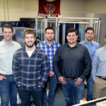 Photo of the six students who are the first UW-Stout mechanical engineer graduates, left to right, Steve Dillon, Jamison Noye, Ryan Monroe, Zachary Johnson, David Zalusky and Kevin Larson.