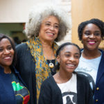 Photo of prominent national speaker Angela Davis and UW-Oshkosh senior Brianna Langs