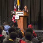 Photo of young speaker at UW-Milwaukee's Summit on Black Male Youth