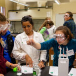Photo of participants in UW-Plattevile's Women in STEM Careers Day