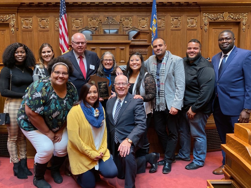 Photo of participants in the Noel Compass Scholar Program and UW-Stevens Point, who were presented with the 2019 Ann Lydecker Educational Diversity Award in October.