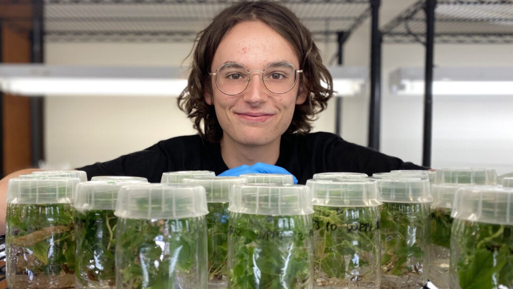 Photo of Joseph Creanza, a junior soil and crop science major at the University of Wisconsin-Platteville, who scored first place at the recent 2020 Student Research and Innovation Showcase.