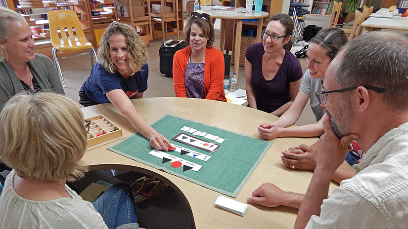 Photo of Montessori classroom, E2 Language Class 6-21-18 UWRF E2 Montessori Language class in session at River Falls Academy