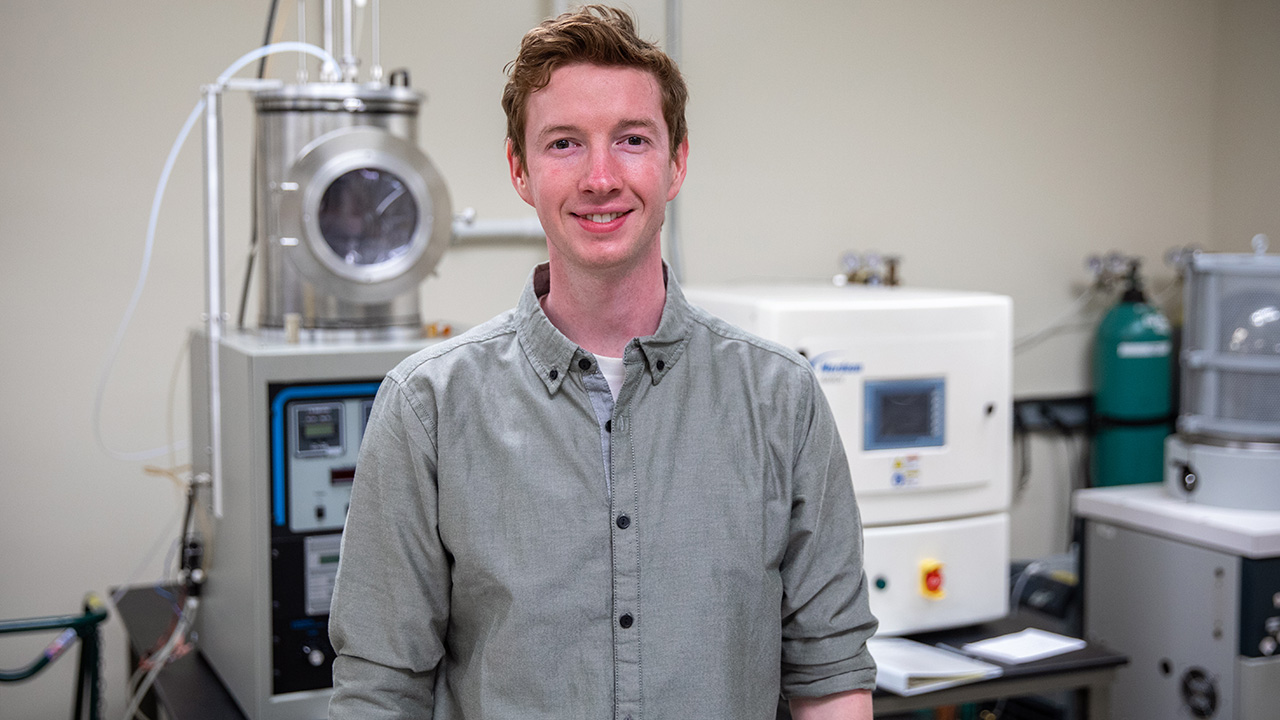 Photo of Trevor Wavrunek, a senior engineering physics major