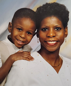 Photo of a young Darian with his mother, Gloria. (Photo courtesy of Darian Dixon)