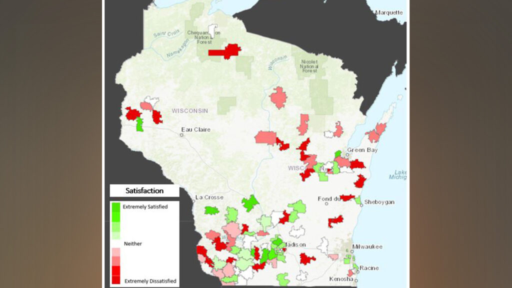 Image of satisfaction per zip code