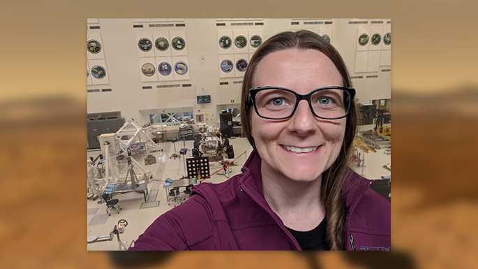 Photo of Andrea Connell, ’08, who is part of NASA’s Jet Propulsion Laboratory in Pasadena, California, which has helped oversee planning and operations for the Mars Perseverance Rover. Connell will discuss the project during the next installment of the UWL Alumni Association’s What’s New Wednesdays series June 23, 2021.