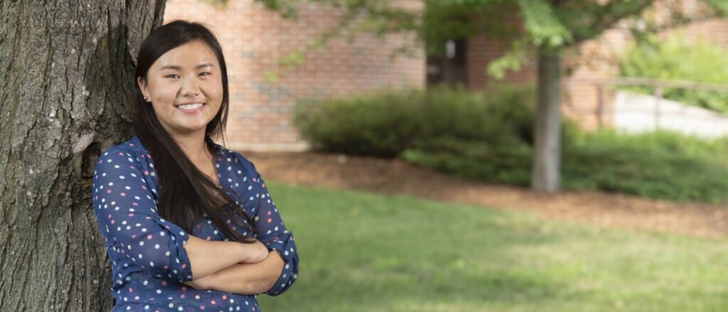 Photo of Melady Vue, who grew up in Eau Claire and participated in the UW-Eau Claire Upward Bound program through high school. She later worked as a Blugold student employee in the program, and upon graduating with a degree in social work in 2015, Vue joined the full-time program staff working to help other underrepresented students attend college.