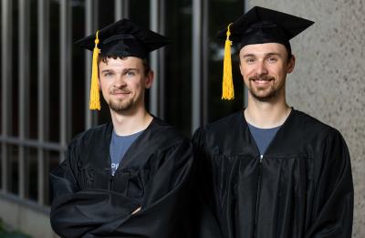 Photo of first-generation graduates Andrew and Alex Grulkowski / UW-Stout