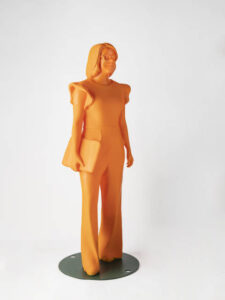 Photo of the life-sized statue of Beatris Mendez Gandica of Microsoft and the Nuevo Foundation, one of 125 women in STEM honored by the "IF/THEN" campaign.