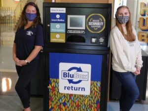 Photo of Easton McCready (left) and Cassidy Hempel, graduate assistants in Risk Management, Safety and Sustainability, who have played significant roles in the development of the BluBox Program.