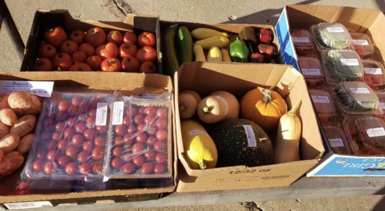 Photo of UW-Parkside produce donated to Racine County Food Bank