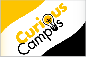 Photo of the logo of Curious Campus, UWM's new science, discovery and culture podcast