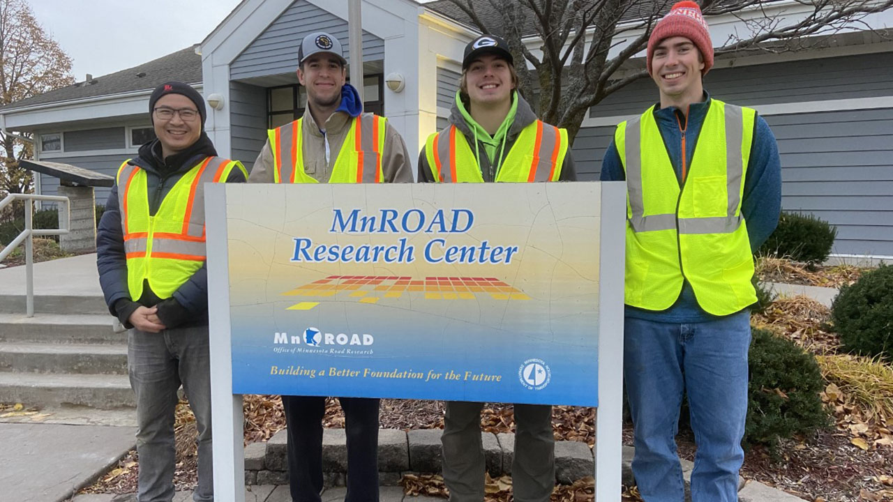 Photo of (from left) Dr. Danny Xiao, Dylan Notsch, Will Straka, and Nic Oesau.