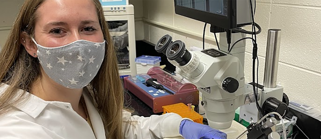 Photo of Working in a lab made Ashley Lutzke realize how much she loved science.