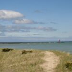 Photo of Lake Michigan shoreline as seen from Sheboygan. Six research projects at UW–Madison will examine aspects of lakes Michigan and Superior. SSEC