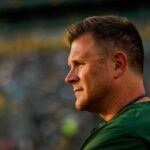 Photo of UW-La Crosse alum Brian Gutekunst, who is entering his fifth season as general manager of the Green Bay Packers. His time at UWL, including a stint as a student assistant football coach, was crucial to his development as a talent evaluator. PHOTO CREDIT: Evan Siegle, packers.com