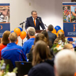 Photo of Todd Johnson at student scholarship announcement
