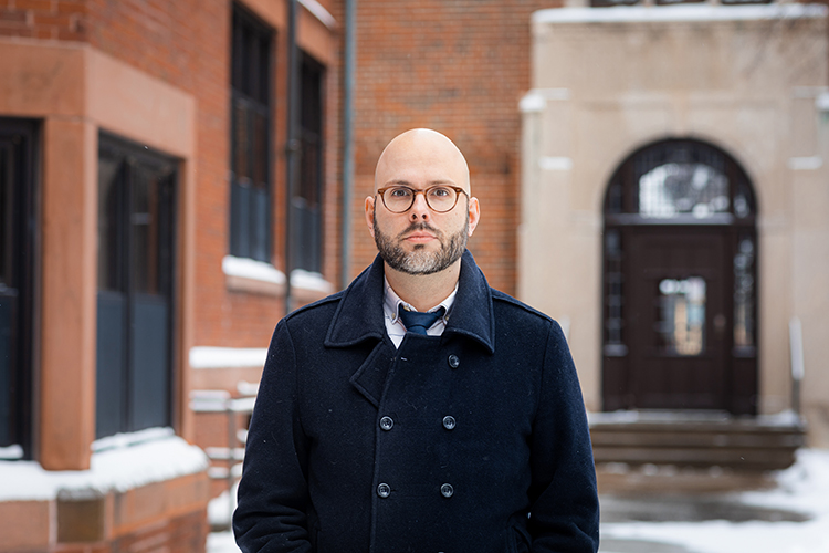 Photo of Peter van Elswyk, associate professor of philosophy, who recently received a grant from the Honesty Project to define what honesty is in the context of conversation. (UWM Photo/Elora Hennessey)