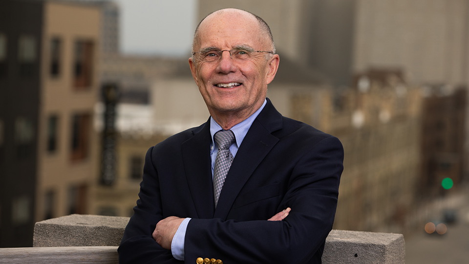 Photo of Tom Luljak, a 1973 radio TV film and speech education graduate, who was named interim head of Wisconsin Public Radio in October. (Tom Krueger Photography)