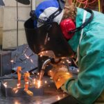 Photo of UW-Eau Claire student welding