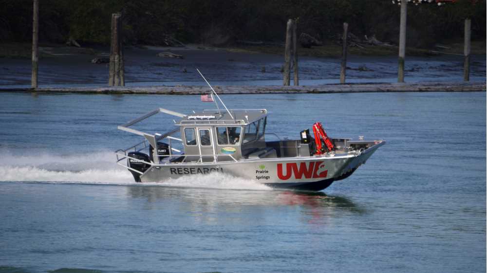 Photo of a rendering of Research Vessel Prairie Springs that will equip the River Studies Center. The earliest possible delivery date for the new research vessel would be July 2023.