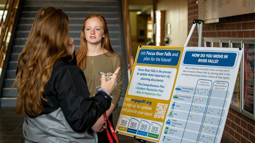 Photo of UW-River Falls Community Planning Club presentation