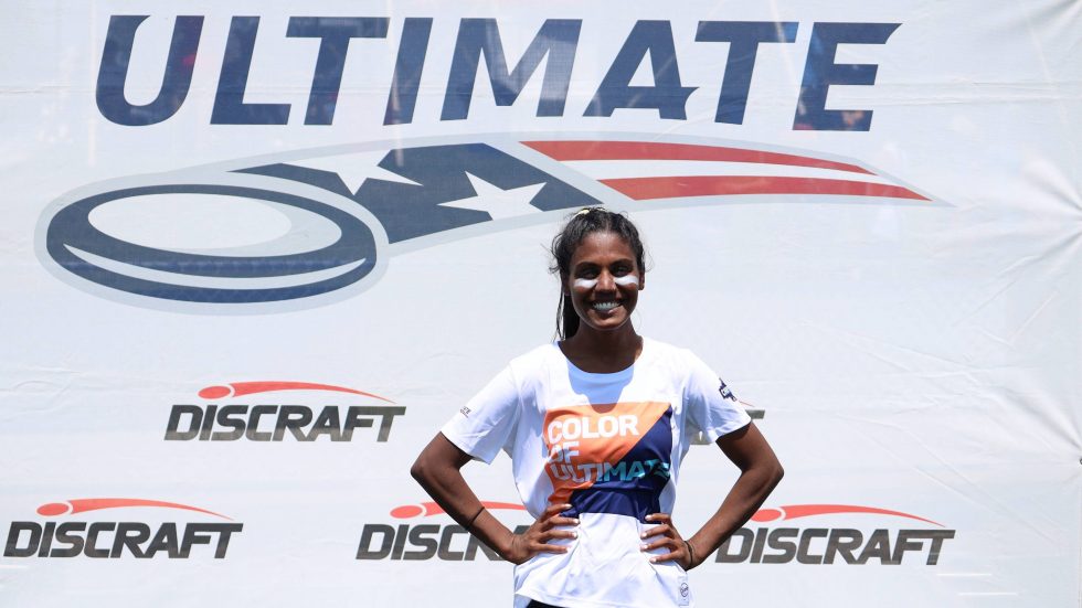 Photo of UW Oshkosh's Natalie Walker, who plays Ultimate Frisbee