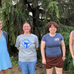 Photo of chemistry and biotechnology Professor Stacey Stoffregen, left, with research students Lilianna Rolands, Makayla Mobeck and Trinity Olguin.