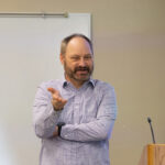 Photo of Ted Theyerl, an engineer and Lean facilitator with UW-Stout’s Manufacturing Outreach Center, who envisioned Buzz Digital during the pandemic after watching his son play a video game. / UW-Stout