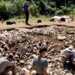 Photo of UW Oshkosh students at a dig site in Slovenia