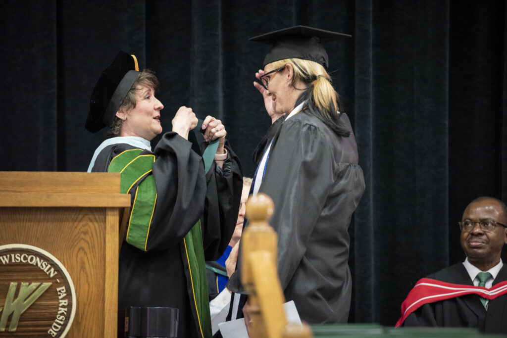 Photo of Chancellor Debbie Ford at a UW-Parkside graduation ceremony