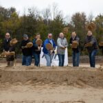 Photo of officials from Agra Energy and University of Wisconsin Oshkosh at the groundbreaking for Wisconsin’s first commercial facility to turn dairy farm waste into renewable biofuel. (Photo credit: UW Oshkosh)