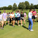 Photo of UW-Stout golf enterprise management students learn about course management issues from Professor Kris Schoonover. / UW-Stout